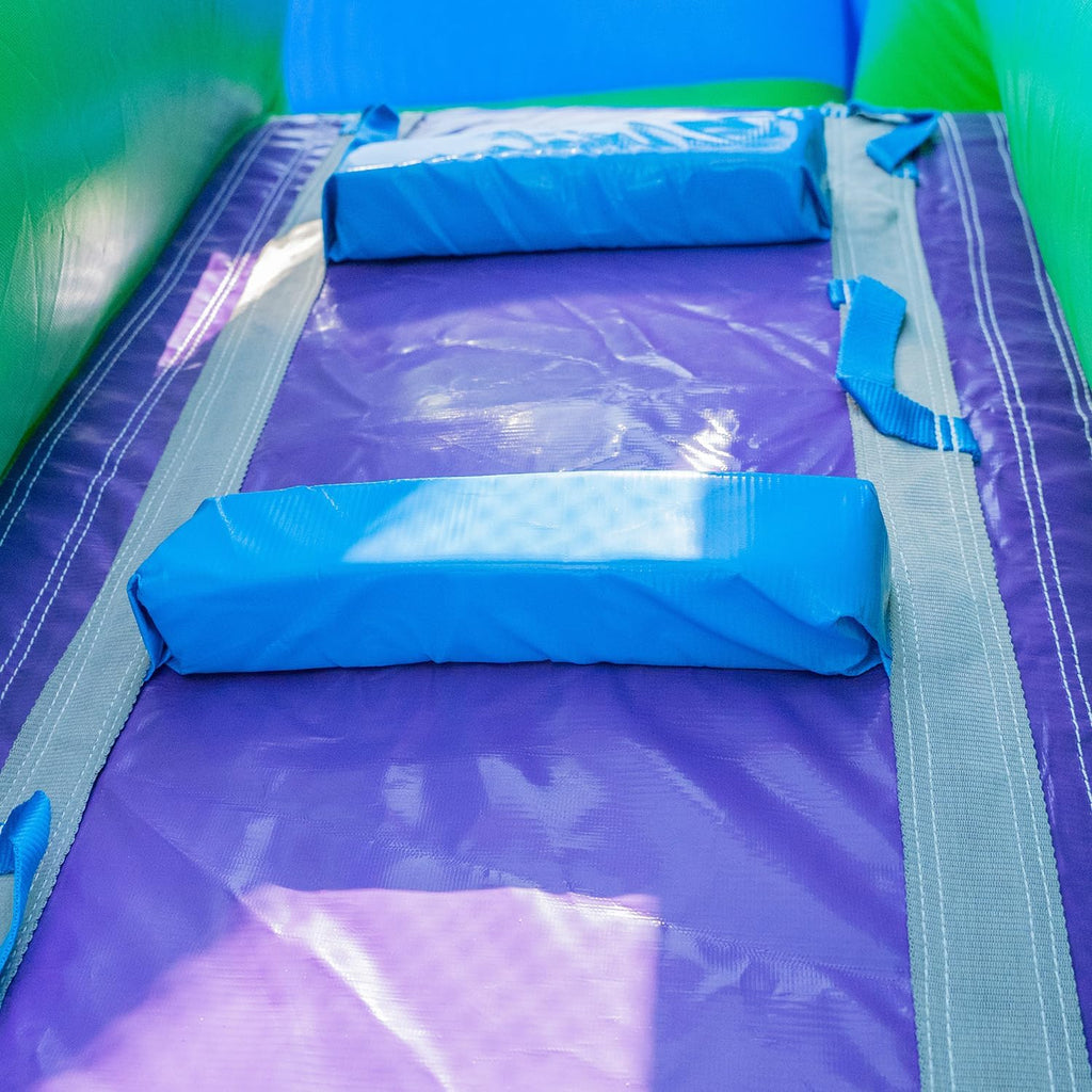16 Purple Tropical Lightweight Premium Commercial Grade Water Slide Inflatable with Attached Pool for Kids and Adults (with Blower), Wet Dry Use, Summer Fun