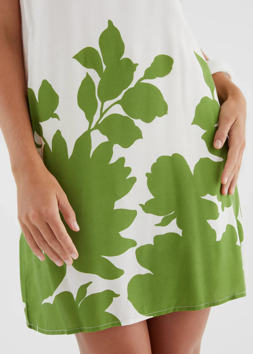 Aaralyn Dress - Matcha Leaf