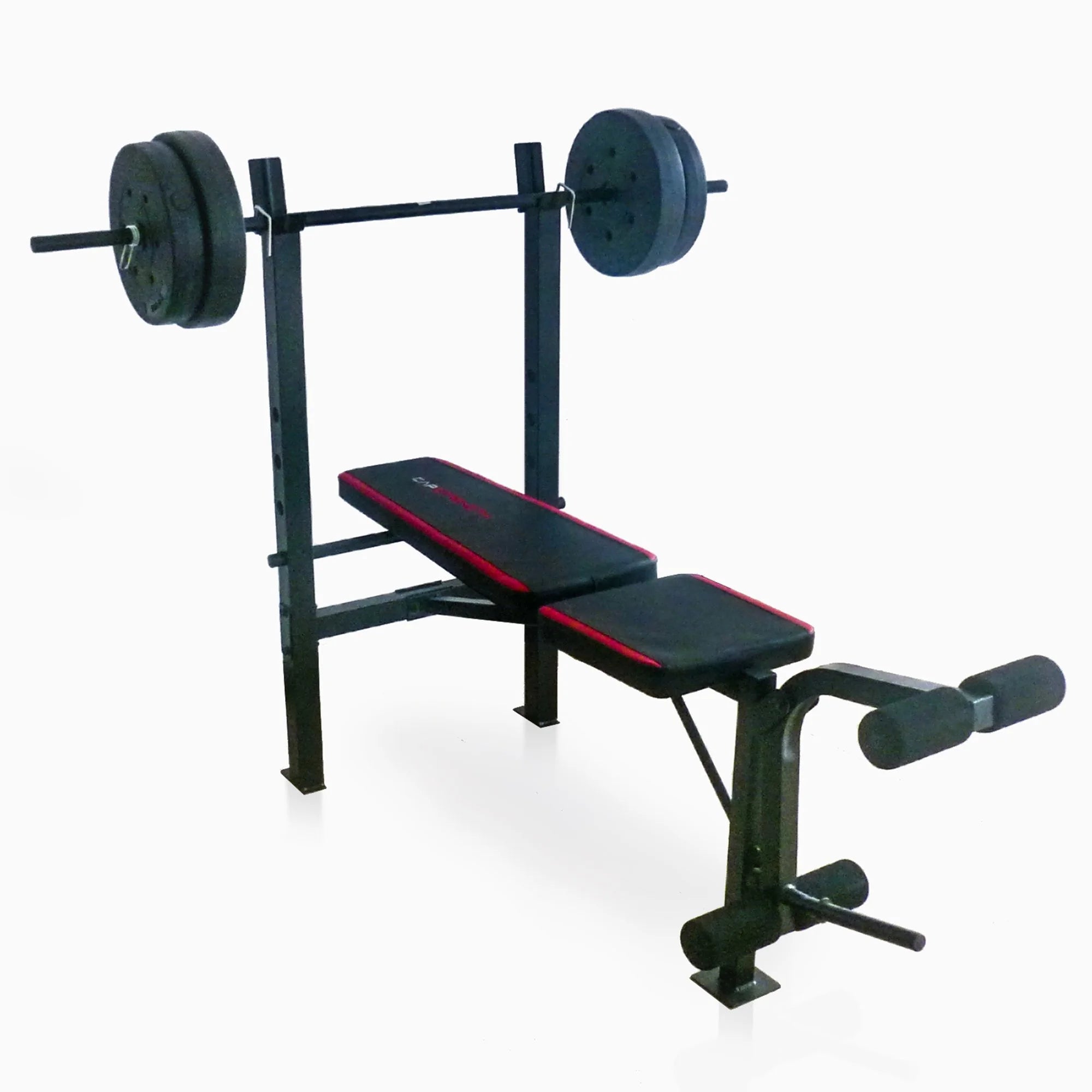 Adjustable Standard Combo Weight Bench with Rack and Leg Extension and 90 lb.