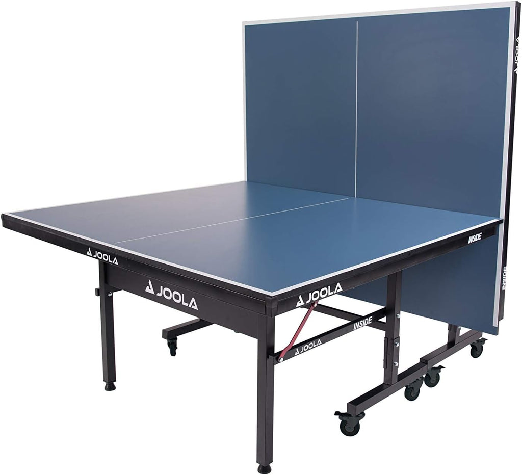 Inside Professional MDF Indoor Ping Pong Table with Quick Clamp Table Tennis Net and Post Set - 10 Minute Easy Assembly - Tournament Quality - Foldable with Single Player Playback Mode