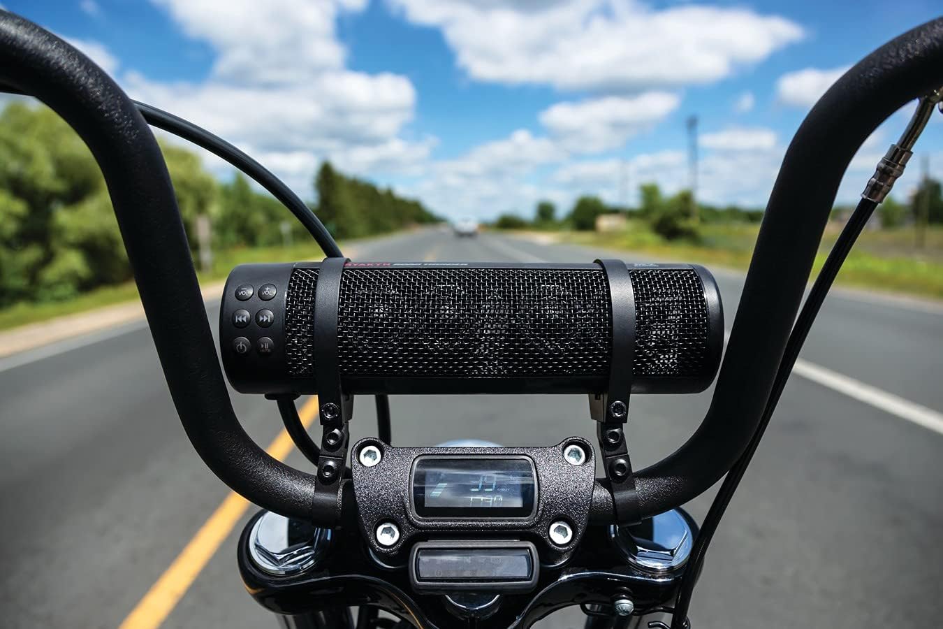 Road Thunder 300W Waterproof Bluetooth Motorcycle Sound Bar, Handlebar Mount, Satin Black