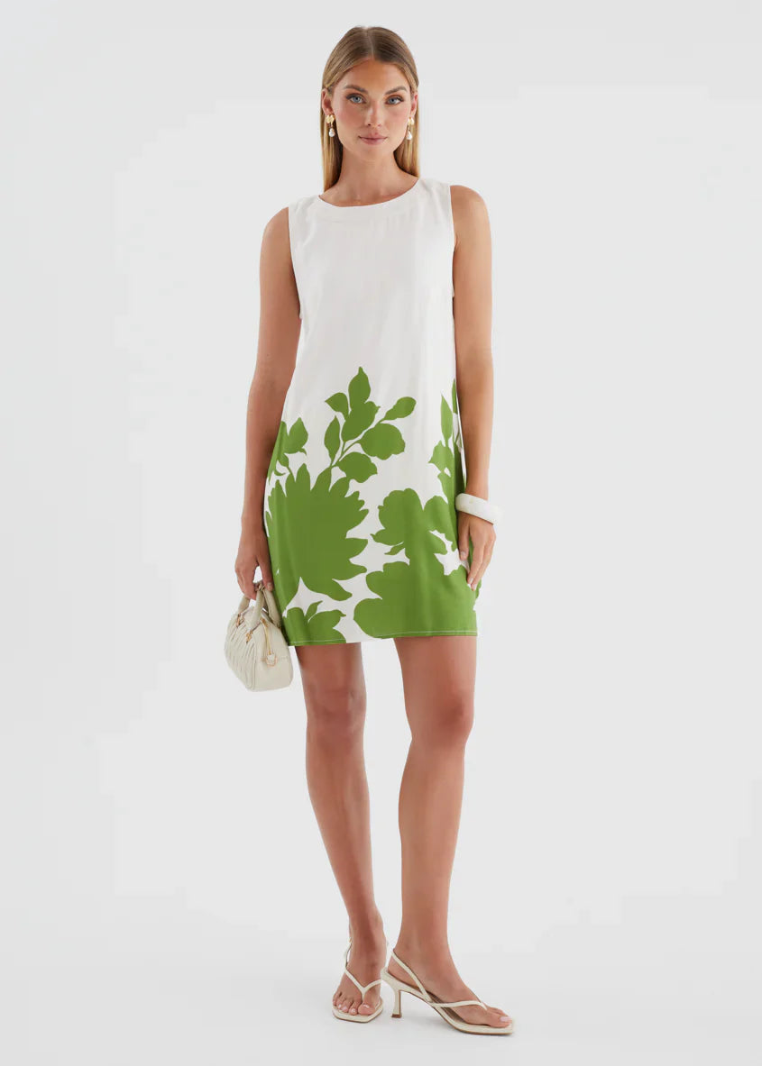 Aaralyn Dress - Matcha Leaf