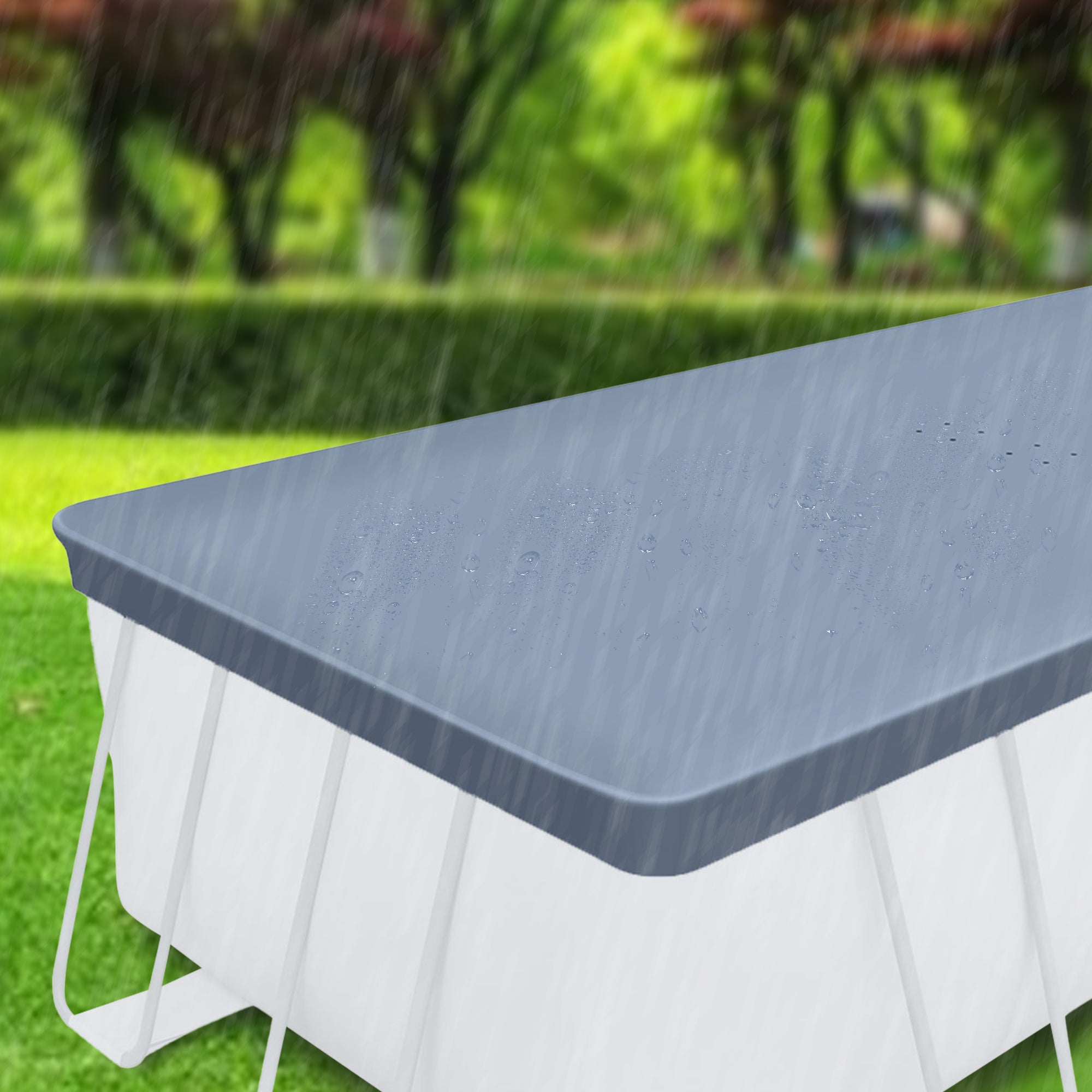 18’ Durable Rectangular Pool Cover for Oasis and Activity Pools, Gray